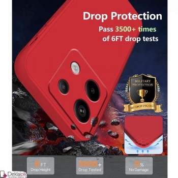 Liquid Air silikoninis dėklas su kameros apsauga - raudonas (Xiaomi Redmi Note 13 5G)